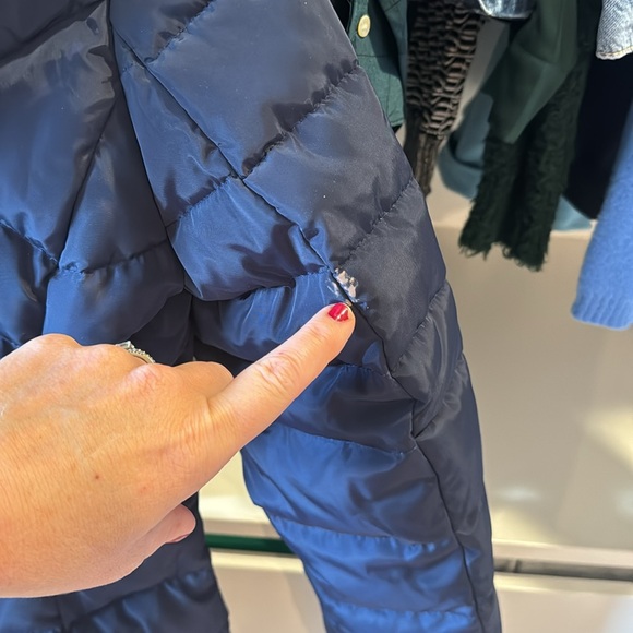 NWT Kenneth Cole Navy Blue Longer Puff Coat - Picture 7 of 8